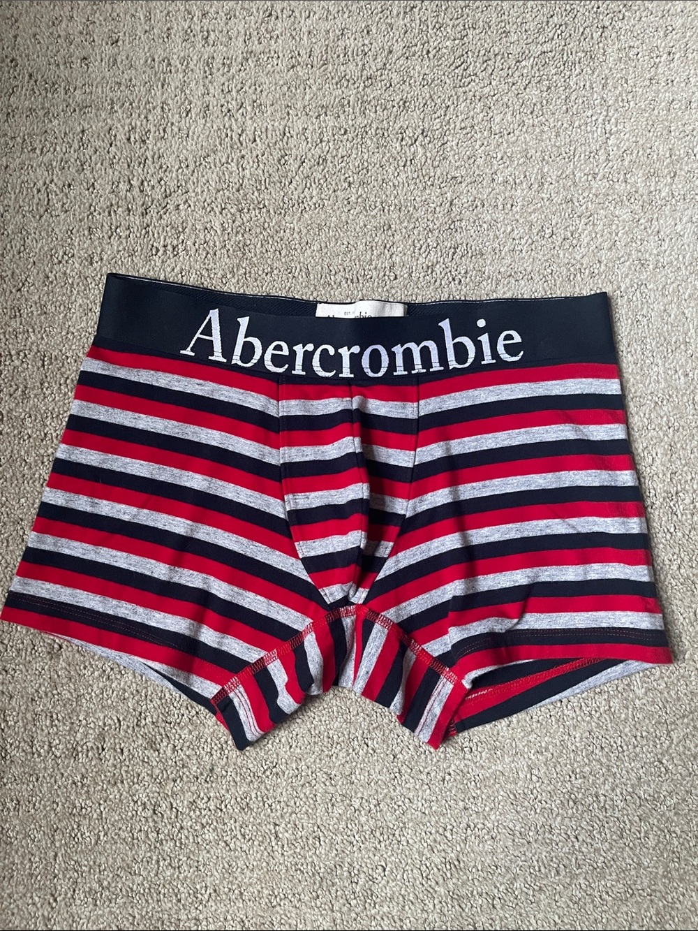 Abercrombie Striped Red, Navy & Gray Men's Boxer Briefs